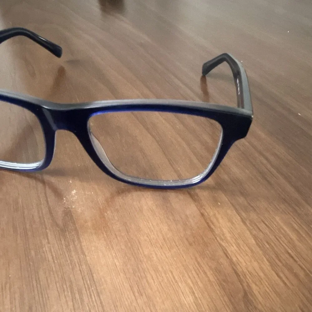 LensCrafters EC2002 Blue Rectangular Full Rim Plastic Eyeglass Frames 54-18-140